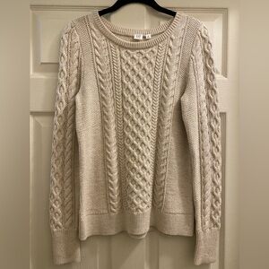 GAP Cable Knit Sweater, Cream, Size M